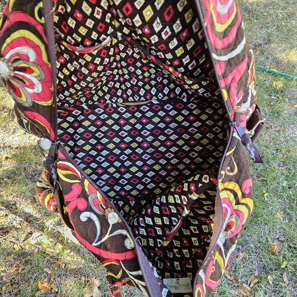 Vera Bradley Puccini weekender duffel travel bag brown floral - Picture 8 of 10